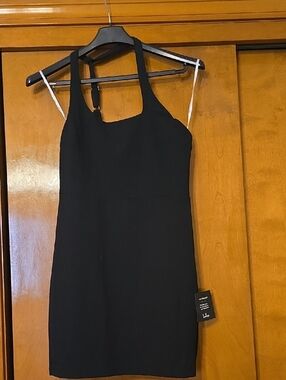 Lulu's Black Halter Mini Dress